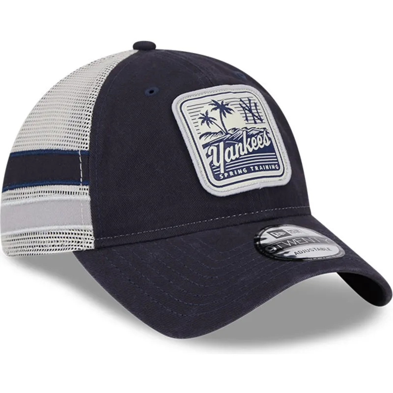 kasketter-buet-marinebla-snapback-9twenty-stripe-fra-new-york-yankees-mlb-af-new-era