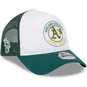 hvid-og-gron-9forty-a-frame-circle-trucker-cap-fra-oakland-athletics-mlb-fra-new-era