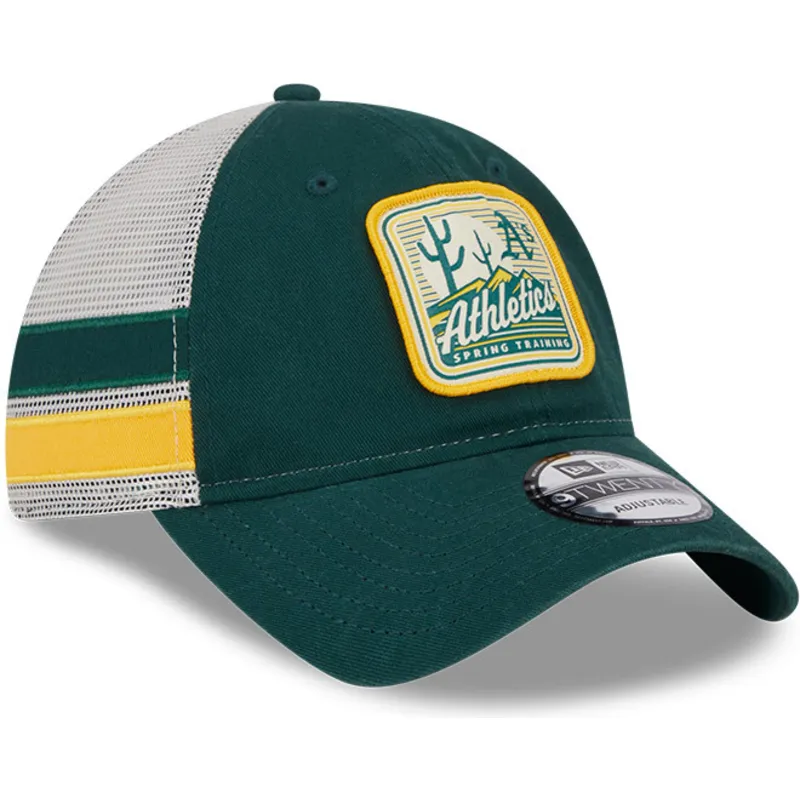 kasketter-buet-gron-snapback-9twenty-stripe-fra-oakland-athletics-mlb-af-new-era