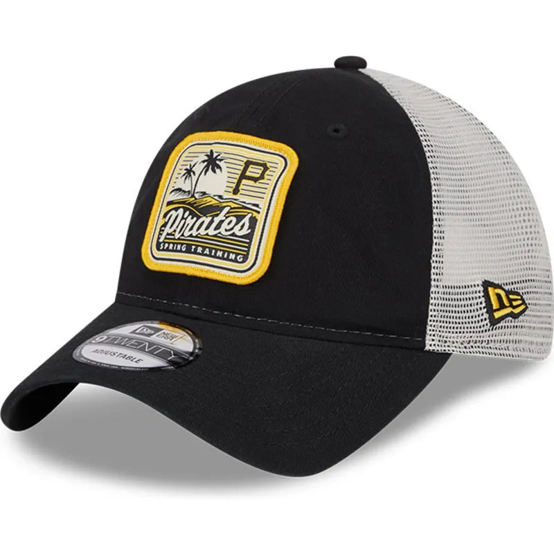 sort-og-hvid-trucker-kasket-9twenty-stripe-fra-pittsburgh-pirates-mlb-fra-new-era