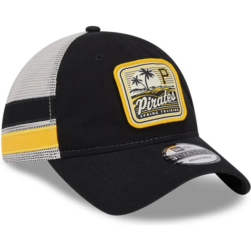 sort-og-hvid-trucker-kasket-9twenty-stripe-fra-pittsburgh-pirates-mlb-fra-new-era