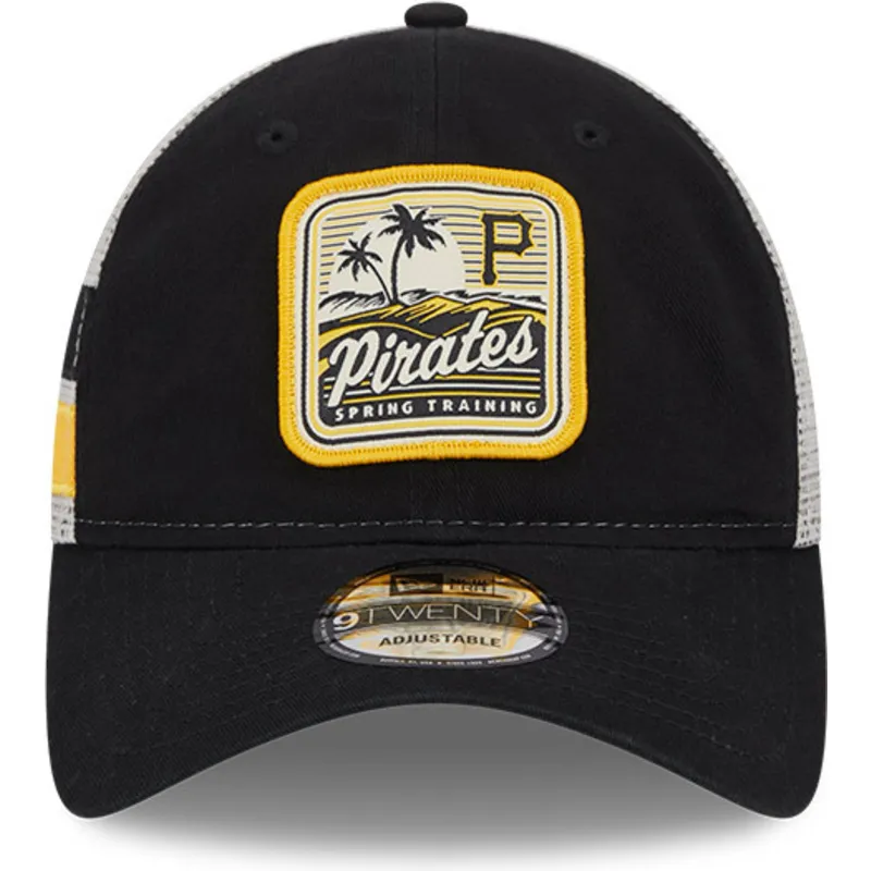 sort-og-hvid-trucker-kasket-9twenty-stripe-fra-pittsburgh-pirates-mlb-fra-new-era