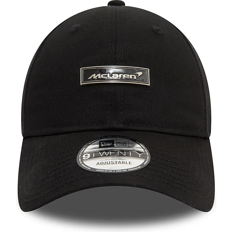 sort-justerbar-9twenty-buet-kasket-med-pin-badge-fra-mclaren-racing-formula-1-af-new-era