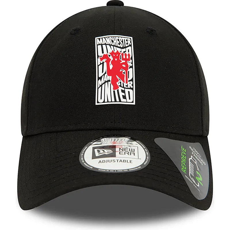 sort-justerbar-curved-kasket-9forty-repreve-wordmark-fra-manchester-united-football-club-premier-league-fra-new-era