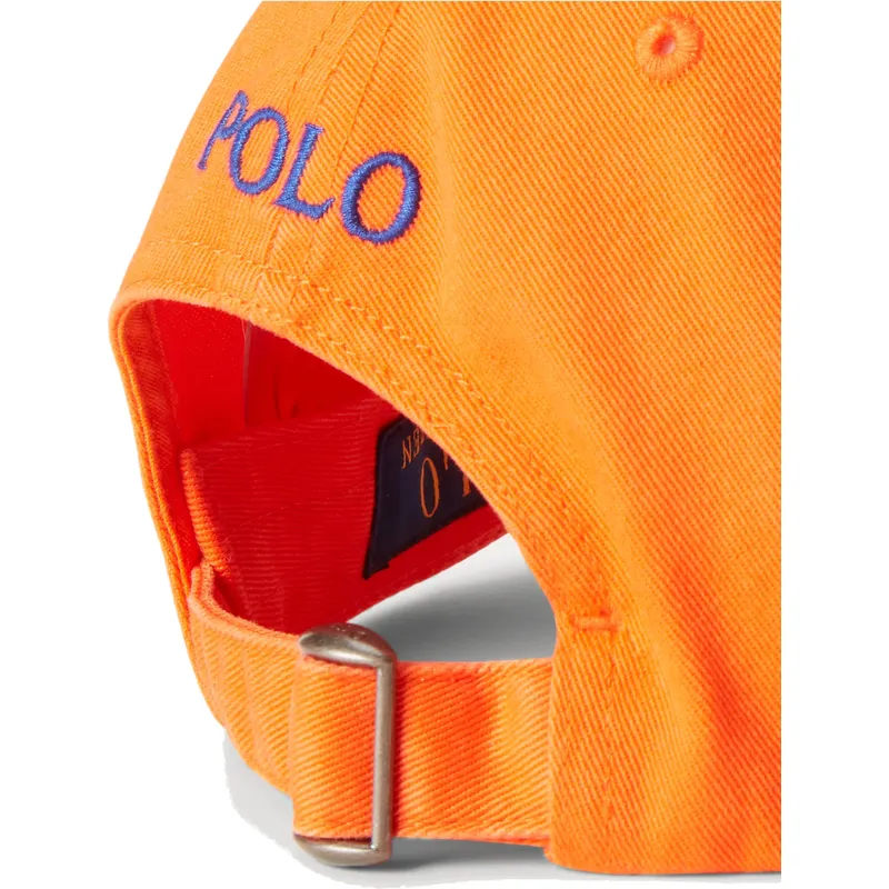 buet-orange-justerbar-kasket-med-blat-cotton-chino-classic-sport-logo-fra-polo-ralph-lauren
