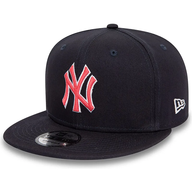 new-era-new-york-yankees-mlb-9fifty-outline-marinebla-snapback-kasket-med-rodt-logo