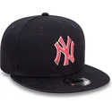new-era-new-york-yankees-mlb-9fifty-outline-marinebla-snapback-kasket-med-rodt-logo