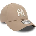 kasketter-buet-brun-justerbar-rem-claro-9forty-league-essential-fra-new-york-yankees-mlb-af-new-era