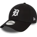 sort-justerbar-9forty-league-essential-kasket-med-buet-skygge-fra-detroit-tigers-mlb-af-new-era
