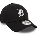 sort-justerbar-9forty-league-essential-kasket-med-buet-skygge-fra-detroit-tigers-mlb-af-new-era