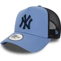 new-york-yankees-mlb-new-era-a-frame-league-essential-bla-trucker-cap-med-marineblat-logo