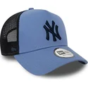 new-era-new-york-yankees-mlb-a-frame-league-essential-bla-trucker-cap-med-morkeblat-logo