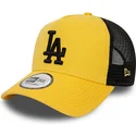 gul-og-sort-trucker-cap-med-sort-logo-a-frame-league-essential-fra-los-angeles-dodgers-mlb-fra-new-era