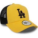 gul-og-sort-trucker-cap-med-sort-logo-a-frame-league-essential-fra-los-angeles-dodgers-mlb-fra-new-era