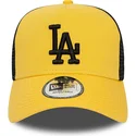 gul-og-sort-trucker-cap-med-sort-logo-a-frame-league-essential-fra-los-angeles-dodgers-mlb-fra-new-era