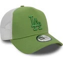 gron-og-hvid-trucker-cap-med-gront-logo-a-frame-league-essential-los-angeles-dodgers-mlb-fra-new-era