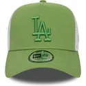 gron-og-hvid-trucker-cap-med-gront-logo-a-frame-league-essential-fra-los-angeles-dodgers-mlb-fra-new-era