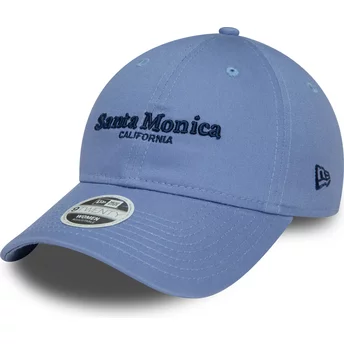 New Era Curved Brim Women 9TWENTY Wordmark Santa Monica California Blue Adjustable Cap