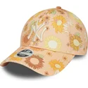 kasketter-buet-orange-justerbar-rem-9forty-floral-all-over-print-fra-new-york-yankees-mlb-af-new-era