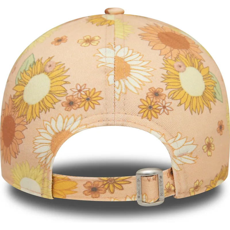 kasketter-buet-orange-justerbar-rem-9forty-floral-all-over-print-fra-new-york-yankees-mlb-af-new-era