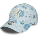 kasketter-buet-bla-justerbar-rem-9forty-floral-all-over-print-fra-new-york-yankees-mlb-af-new-era
