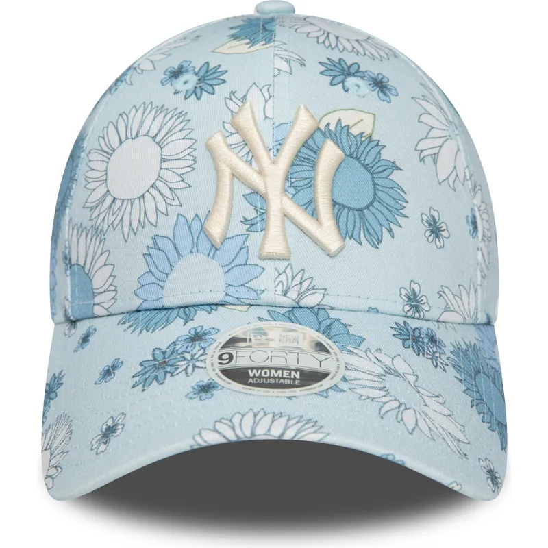 kasketter-buet-bla-justerbar-rem-9forty-floral-all-over-print-fra-new-york-yankees-mlb-af-new-era
