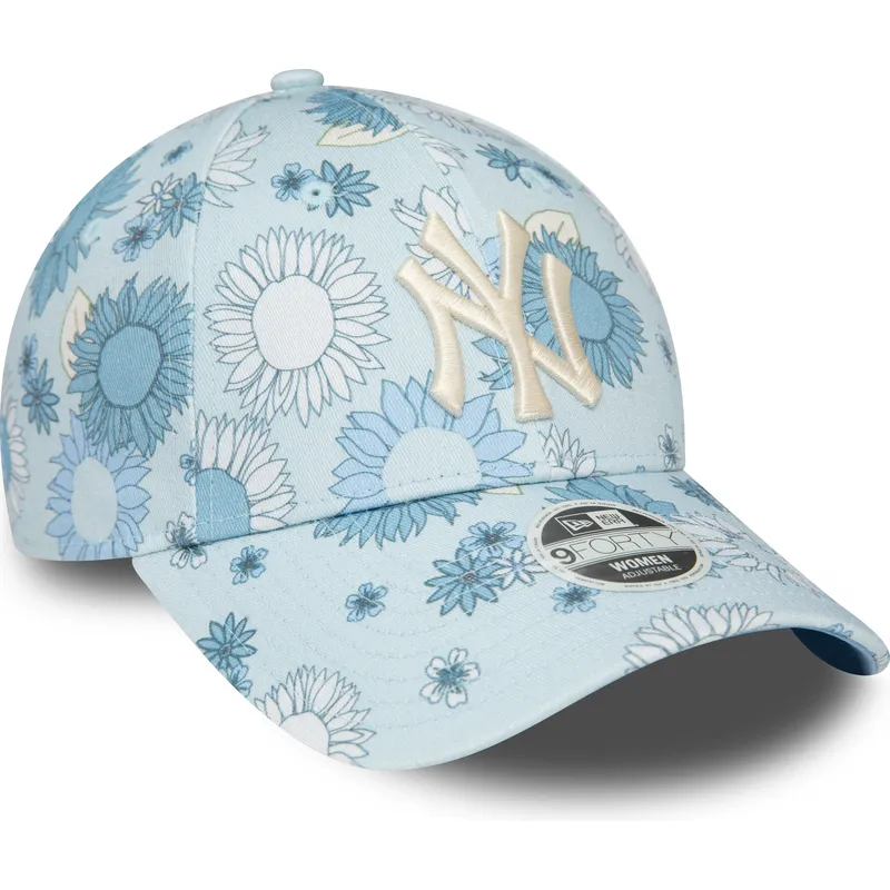 kasketter-buet-bla-justerbar-rem-9forty-floral-all-over-print-fra-new-york-yankees-mlb-af-new-era