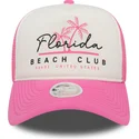 kasketter-buet-rosa-snapback-a-frame-foam-front-fra-florida-beach-club-af-new-era