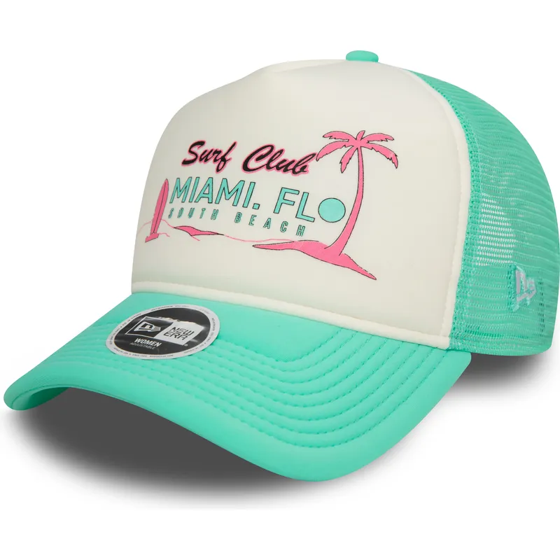 kasketter-buet-gron-snapback-a-frame-foam-front-fra-miami-surf-club-florida-af-new-era