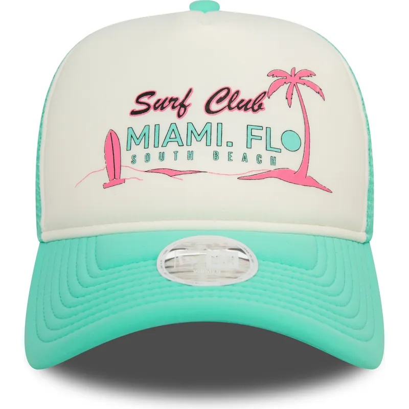 kasketter-buet-gron-snapback-a-frame-foam-front-fra-miami-surf-club-florida-af-new-era