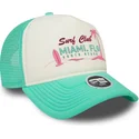 hvid-og-gron-trucker-kasket-til-kvinder-a-frame-foam-front-fra-miami-surf-club-florida-fra-new-era