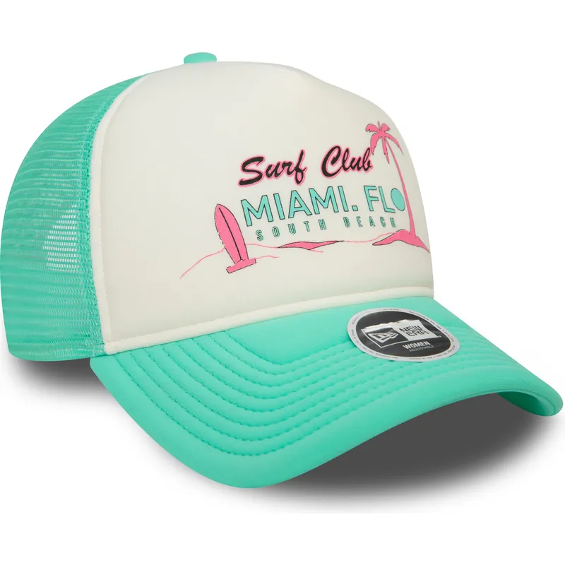 kasketter-buet-gron-snapback-a-frame-foam-front-fra-miami-surf-club-florida-af-new-era