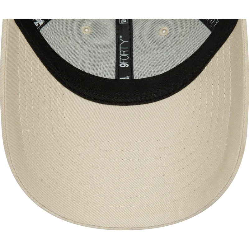 kasketter-buet-beige-justerbar-rem-9forty-flower-fra-new-york-yankees-mlb-af-new-era