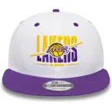 hvid-og-violet-flat-cap-snapback-9fifty-white-crown-fra-los-angeles-lakers-nba-fra-new-era