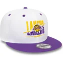 hvid-og-violet-flat-cap-snapback-9fifty-white-crown-fra-los-angeles-lakers-nba-fra-new-era