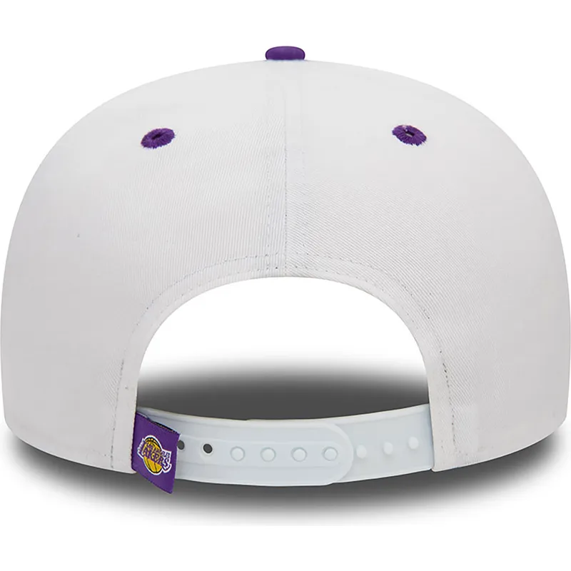 hvid-og-violet-flat-cap-snapback-9fifty-white-crown-fra-los-angeles-lakers-nba-fra-new-era