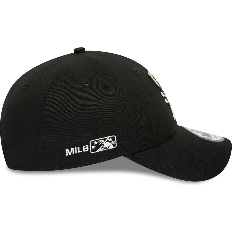 sort-justerbar-kurvet-kasket-9forty-minor-league-fra-lansing-lugnuts-milb-fra-new-era