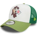hvid-og-gron-trucker-kasket-a-frame-character-tasmanian-devil-looney-tunes-fra-new-era