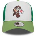 hvid-og-gron-trucker-kasket-a-frame-character-tasmanian-devil-looney-tunes-fra-new-era