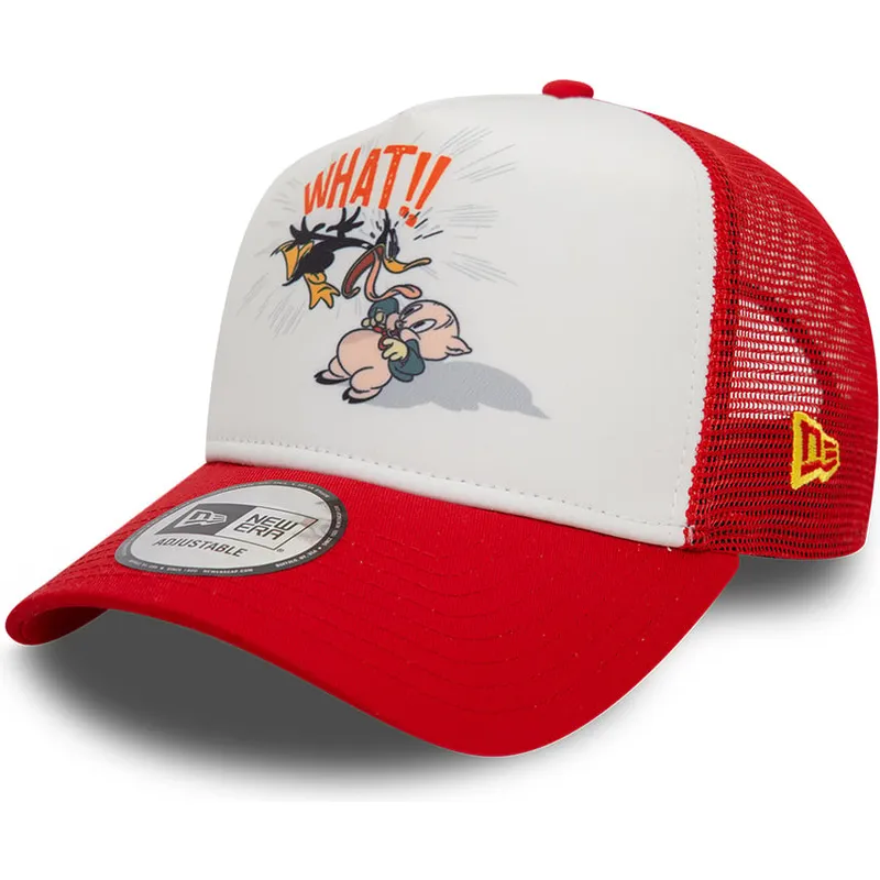 kasketter-buet-rod-snapback-a-frame-character-fra-pato-lucas-y-porky-pig-looney-tunes-af-new-era