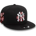kasketter-flad-sort-snapback-9fifty-flower-icon-fra-new-york-yankees-mlb-af-new-era