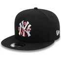 sort-snapback-9fifty-flower-icon-kasket-fra-new-york-yankees-mlb-fra-new-era