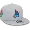 los-angeles-dodgers-mlb-new-era-gra-snapback-9fifty-flower-icon-flad-kasket