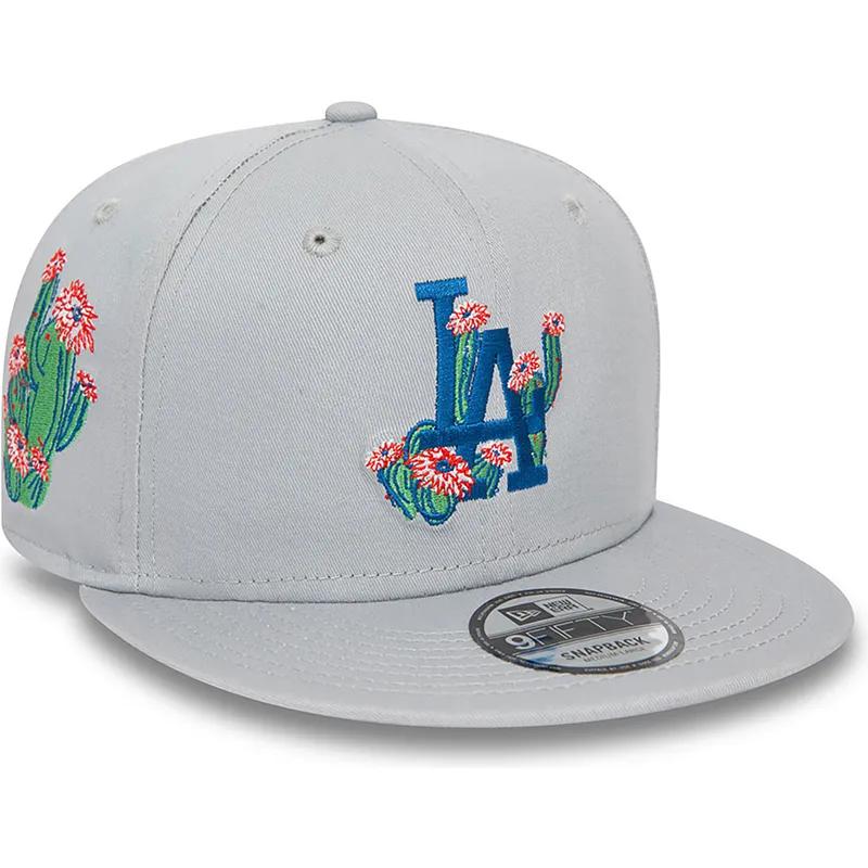 los-angeles-dodgers-mlb-new-era-gra-snapback-9fifty-flower-icon-flad-kasket