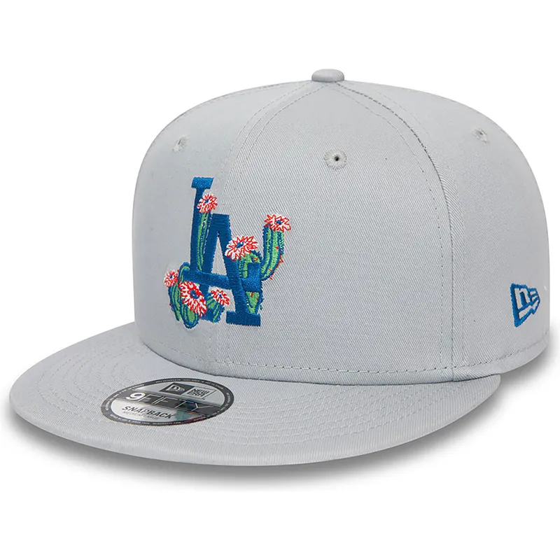 los-angeles-dodgers-mlb-new-era-gra-snapback-9fifty-flower-icon-flad-kasket