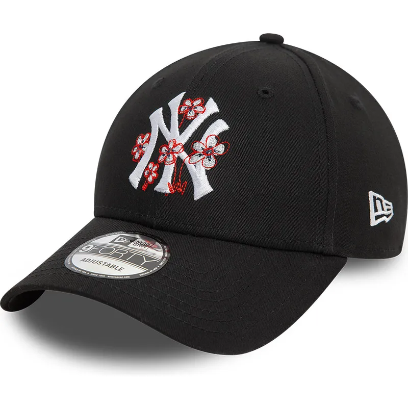kasketter-buet-sort-justerbar-rem-9forty-flower-icon-fra-new-york-yankees-mlb-af-new-era