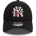 new-era-new-york-yankees-mlb-9forty-flower-icon-justerbar-sort-buet-kasket