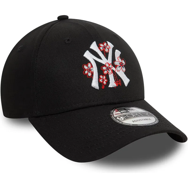 kasketter-buet-sort-justerbar-rem-9forty-flower-icon-fra-new-york-yankees-mlb-af-new-era