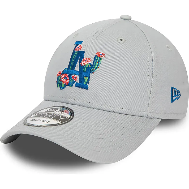 kasketter-buet-gra-justerbar-rem-9forty-flower-icon-fra-los-angeles-dodgers-mlb-af-new-era