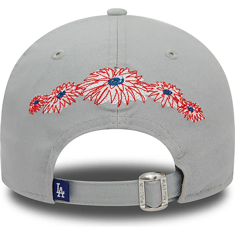 kasketter-buet-gra-justerbar-rem-9forty-flower-icon-fra-los-angeles-dodgers-mlb-af-new-era